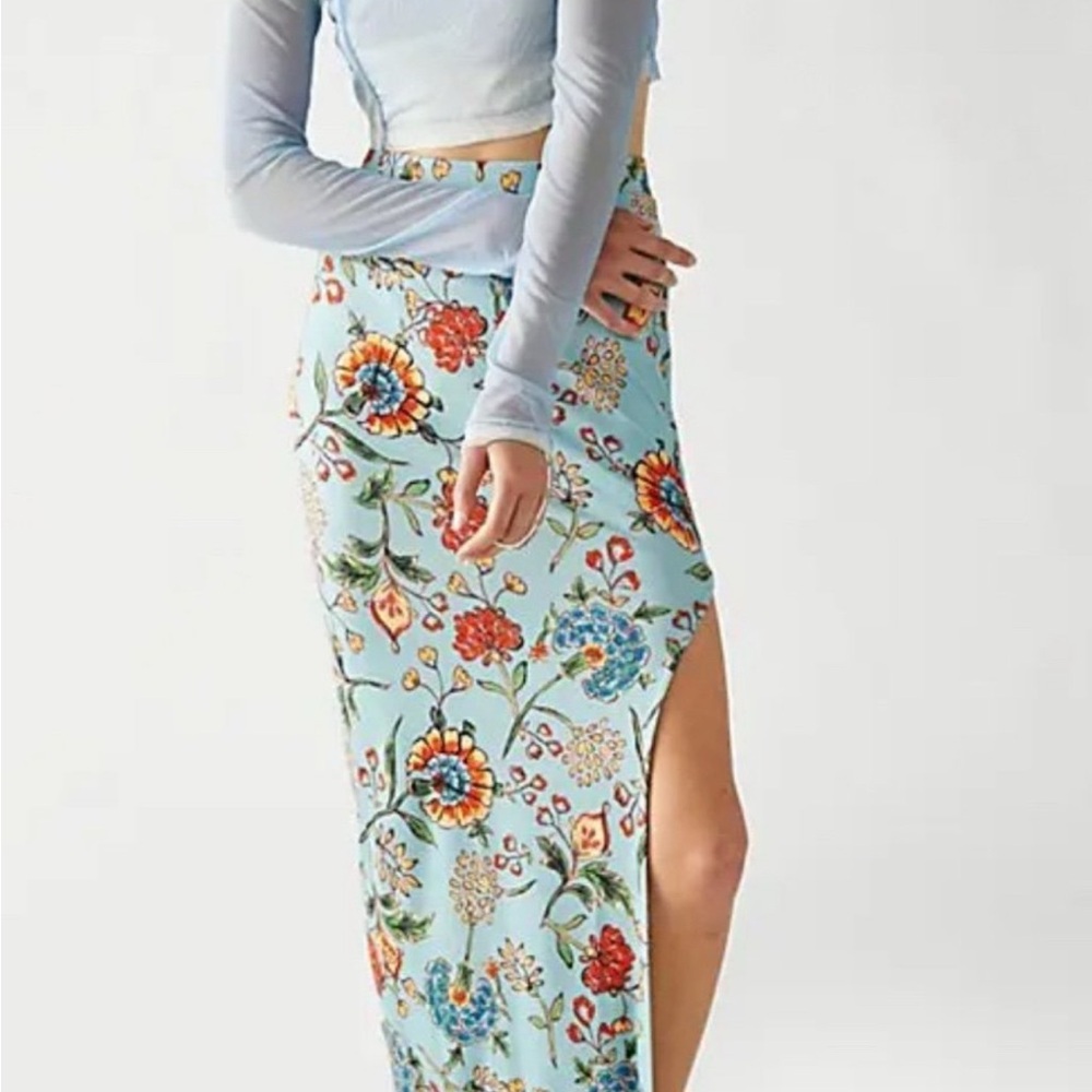 Small Free People Floral Print Maxi Skirt